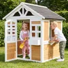 Merax Garten Kinderspielhaus aus Holz Spielhaus, Kinder Produktbild-Vorschau 3