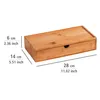 A wooden storage box with a drawer, shown with dimensions indicated by measurement lines and text. Náhľad obrázku produktu