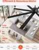 A black ceiling fan is shown installed in a modern living room with a sectional sofa and chairs. Anteprima dell’immagine prodotto