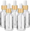 x5 Glasflasche klar 30 ml mit goldener Aluminiumpipette Produktbild-Vorschau 1