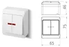 Wandmontageschakelaar voor inbouwspots, wit, IP44, HERMES Productafbeelding-voorbeeld 9