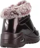 A single burgundy boot with a faux fur trim is shown from the back-left side against a white background. Voir les images du produit
