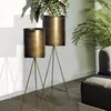 FineBuy Blumentopf 2er Set Metall Pflanzkübel Gold mit Produktbild-Vorschau 1