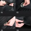 A collage of four images showing the steps to install a car seat organizer. Podgląd zdjęcia produktu