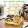 Bento Lunchbox, Edelstahl Brotdose mit 3 Fächern & dichtem Produktbild-Vorschau 6