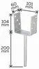 Supporto per palo a U ETA-10/0210 101x100x200x60mm TZN con Anteprima dell’immagine prodotto 2