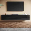 SONNI Armoires TV Noir brillant suspendues en bois 160 x 40 Voir les images du produit 2