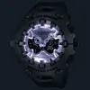 A close-up of a G-Shock watch with its backlight on. Produktbild-Vorschau