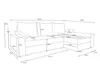 A line drawing of a sectional sofa with dimensions indicated by lines and numbers. Náhled obrázku produktu
