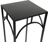 A close-up view of a black metal plant stand with a square top and decorative arched supports. Anteprima dell’immagine prodotto