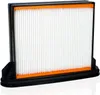 A rectangular air filter with white pleated material and an orange border, set in a black plastic frame, shown in a studio product shot. Náhľad obrázku produktu