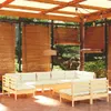 vidaXL 10-tlg. Garten-Lounge-Set mit Creme Kissen Produktbild-Vorschau 2