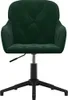 A front view of a dark green velvet office chair with a black base. Produktbild-Vorschau