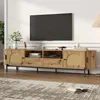Mobile TV Merax ovale con ante in rattan e ante scorrevoli, Anteprima dell’immagine prodotto 1