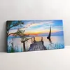 Segelboot auf dem See – Leinwandbild Wandbild – 100x50 cm – Produktbild-Vorschau 1