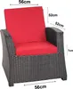 Stuhlkissen 6er set rückenlehne Rot Polyrattan-Garten Produktbild-Vorschau 3