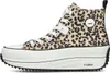 A single Rieker high-top sneaker with a leopard print pattern is shown against a white background. Produktbild-Vorschau