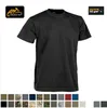 A black t-shirt with various color swatches below. Produktbild-Vorschau