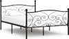 vidaXL Bettgestell mit Lattenrost Schwarz Metall 120 × 200 Produktbild-Vorschau 2