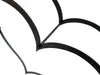 A close-up view of a black metal heart-shaped firewood rack. Produktbild-Vorschau