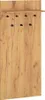 A wooden coat rack with a shelf and hooks against a white background. Produktbild-Vorschau