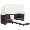 vidaXL Ausziehbares 3-Sitzer-Schlafsofa mit Dach Poly Produktbild-Vorschau 2