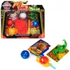 A Bakugan Battle Pack with multiple Bakugan toys and accessories, displayed both in its packaging and outside of it. Podgląd zdjęcia produktu