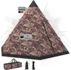 DELUKE® Campingzelt 4 Personen TIPI camouflage | regenfest, Produktbild-Vorschau 1