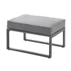 A gray outdoor ottoman with a metal frame on a white background. Produktbild-Vorschau