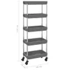 vidaXL Küchenwagen 5 Etagen Grau 42x29x128 cm Eisen und ABS Produktbild-Vorschau 9