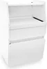 A white cabinet with two drawers and an open shelf. Produktbild-Vorschau