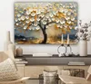 MuchoWow® - Leinwandbilder - Baum - Blumen - Gold - Beige, Produktbild-Vorschau 7