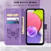 Galaxy A23 4G Hülle, Schmetterling Prägung Flip Leder Produktbild-Vorschau 3