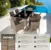 Salon de jardin 6 places avec housse de protection - marron Voir les images du produit 2