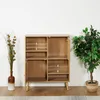 Credenza Relaxdays, 2 ante in rattan, 4 ripiani aperti, 2 Anteprima dell’immagine prodotto 5