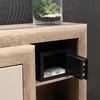 A small safe is open inside a wooden cabinet, with banknotes visible inside. Anteprima dell’immagine prodotto