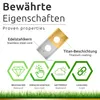 Marketing image showing features of replacement blades for a robotic lawnmower. Produktbild-Vorschau