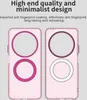 Two pink phone cases are displayed side-by-side against a light gray background. The cases have circular cutouts for camera lenses and a smaller circular cutout for a magnetic ring. Produktbild-Vorschau