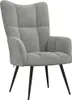 vidaXL Relaxsessel mit Hocker Hellgrau Samt Produktbild-Vorschau 5
