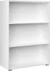 A white, three-shelf bookcase standing on a plain white background. Produktbild-Vorschau