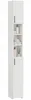 A tall, slim white bathroom cabinet with open shelves and doors. Náhled obrázku produktu