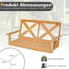 COSTWAY Wisząca ławka z litego drewna, 2-osobowa huśtawka Podgląd zdjęcia produktu 4