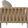 A close-up view of a section of a beige outdoor lounge set, showing the woven rope detailing and a gray cushion. Produktbild-Vorschau