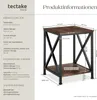 A product image showing a side table with a diagram and specifications. Náhled obrázku produktu