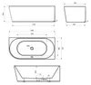 Aqualine TIBERA R Stehende Eckbadewanne 140x70cm, weiß Produktbild-Vorschau 5