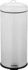 A white pedal bin with a black base and lid rim. Produktbild-Vorschau