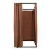 A freestanding changing room with brown curtains. Voir les images du produit