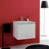 Mobile bagno sospeso 60cm con 2 ante bianco export e lavabo Anteprima dell’immagine prodotto 2