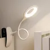 LED stolní lampa s klipsnou, 360° flexibilní husí krk, bílá Náhled obrázku produktu 3