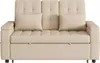 A beige sofa bed is shown from the front against a white background. Voir les images du produit